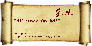 Güntner Anikó névjegykártya